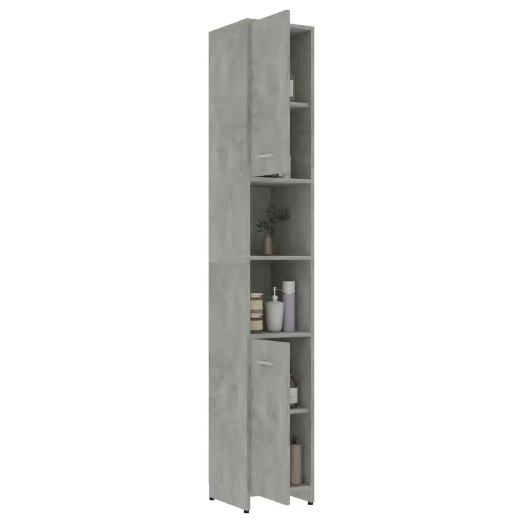 Bathroom Cabinet Concrete Grey 30x30x183.5 cm Engineered Wood 802601