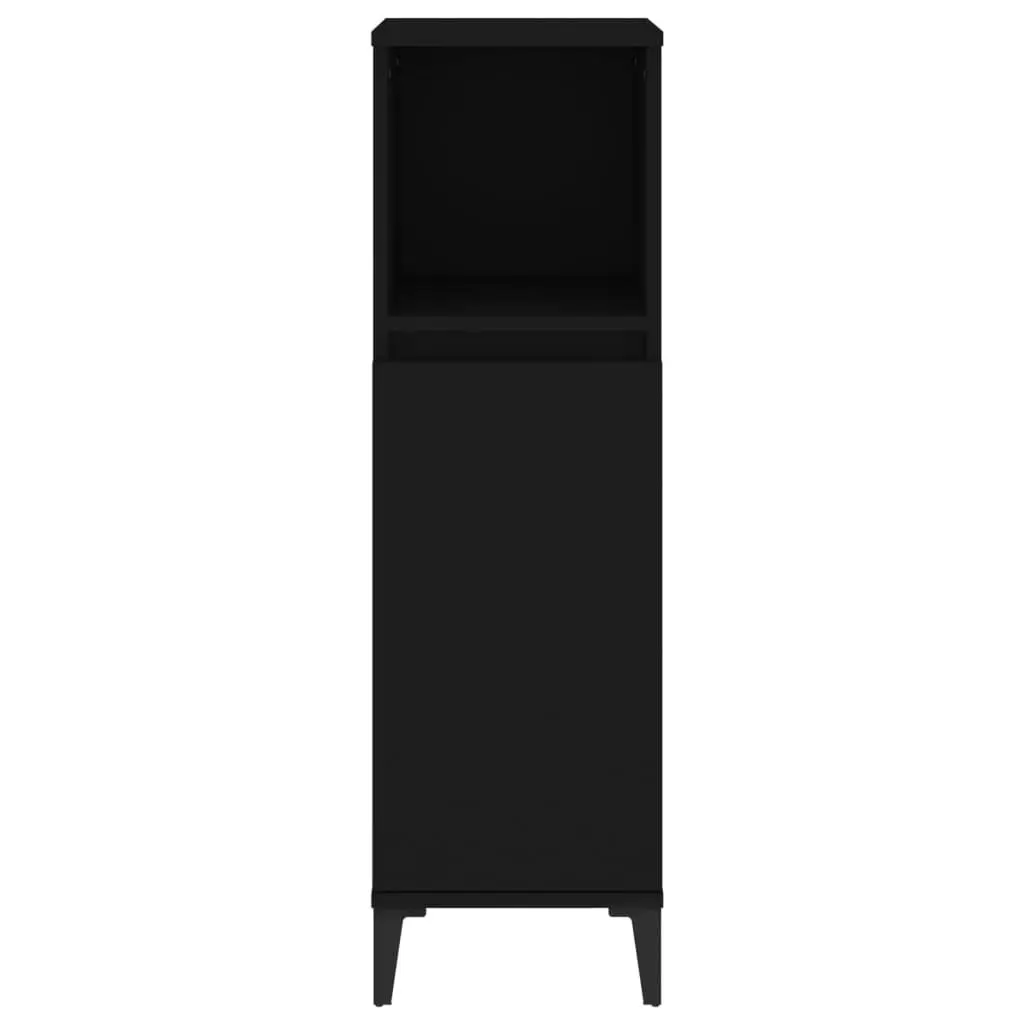 Bathroom Cabinet Black 30x30x100 cm Engineered Wood 819813