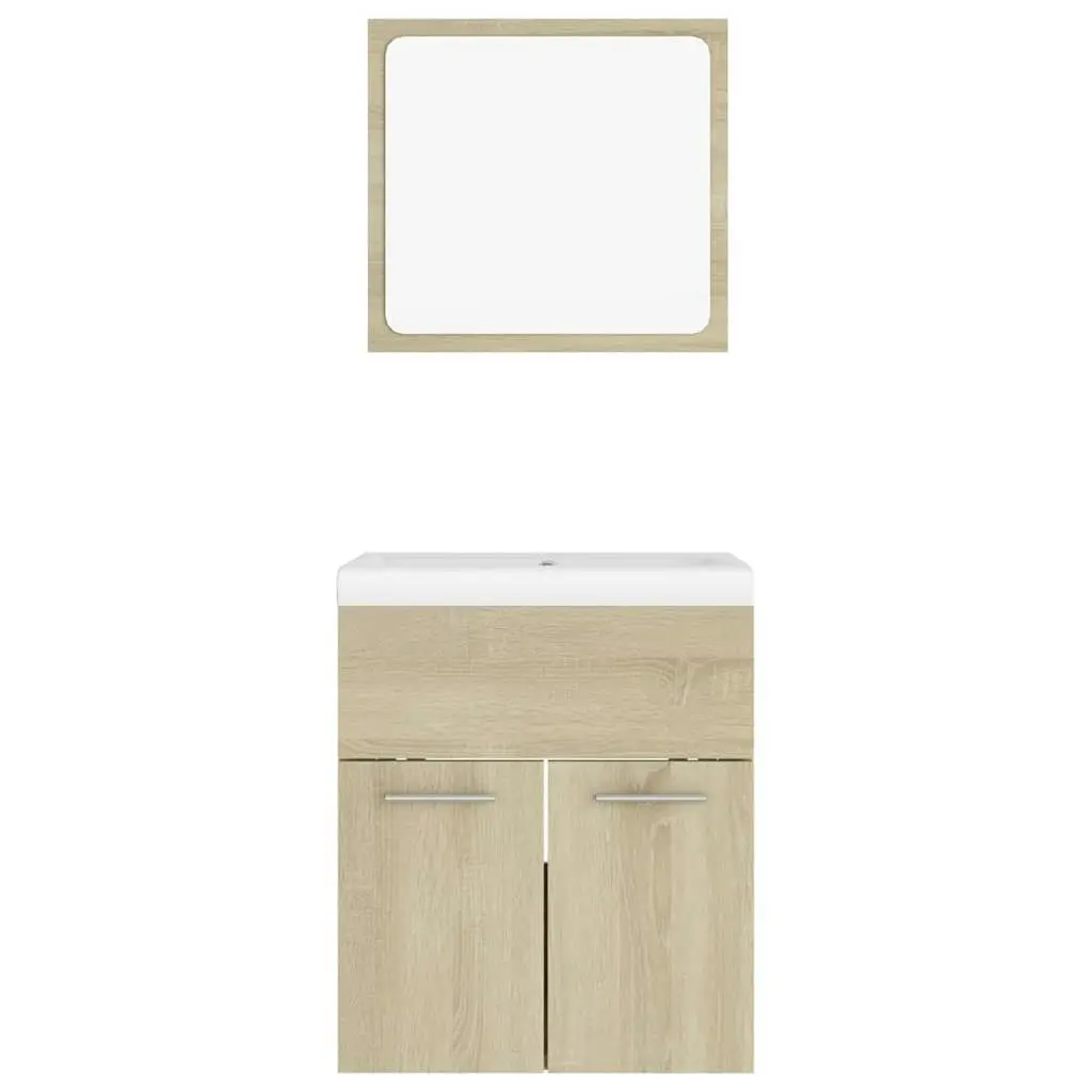 Bathroom Furniture Set Sonoma Oak Engineered Wood 3070859