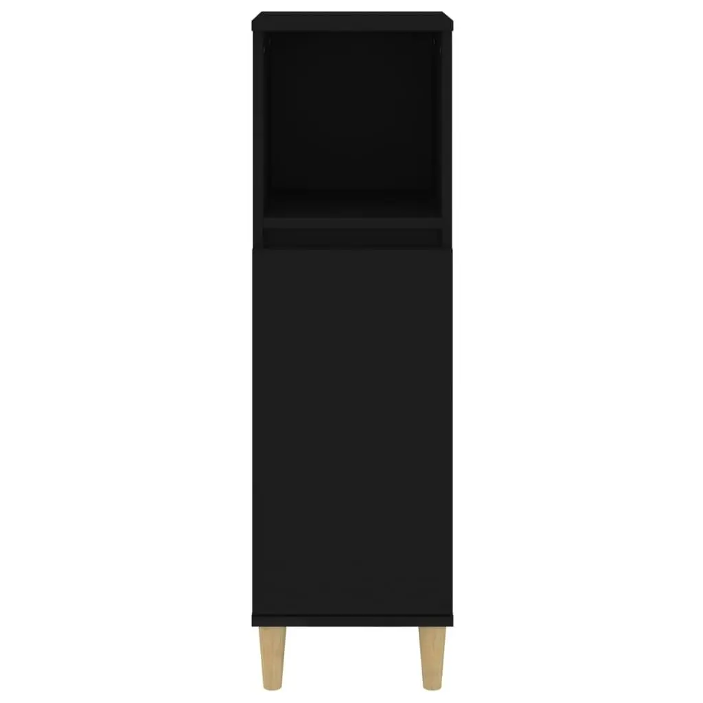 Bathroom Cabinet Black 30x30x100 cm Engineered Wood 819805