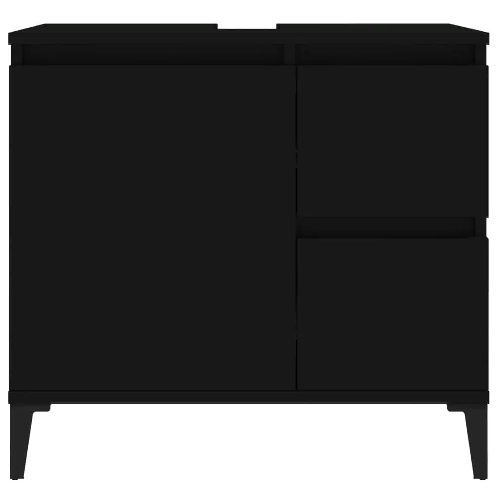 Bathroom Cabinet Black 65x33x60 cm Engineered Wood 819829