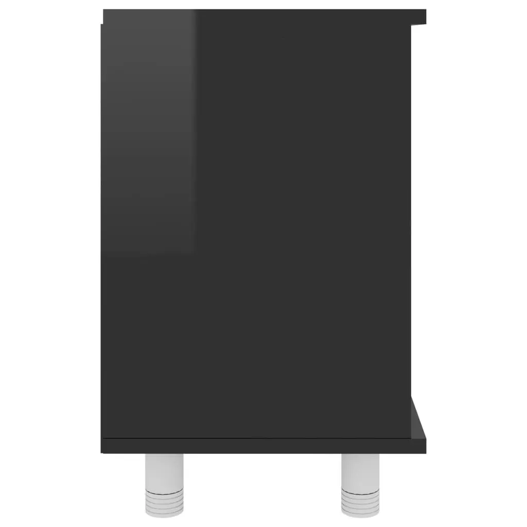 Bathroom Cabinet High Gloss Black 60x32x53.5 cm Engineered Wood 802640