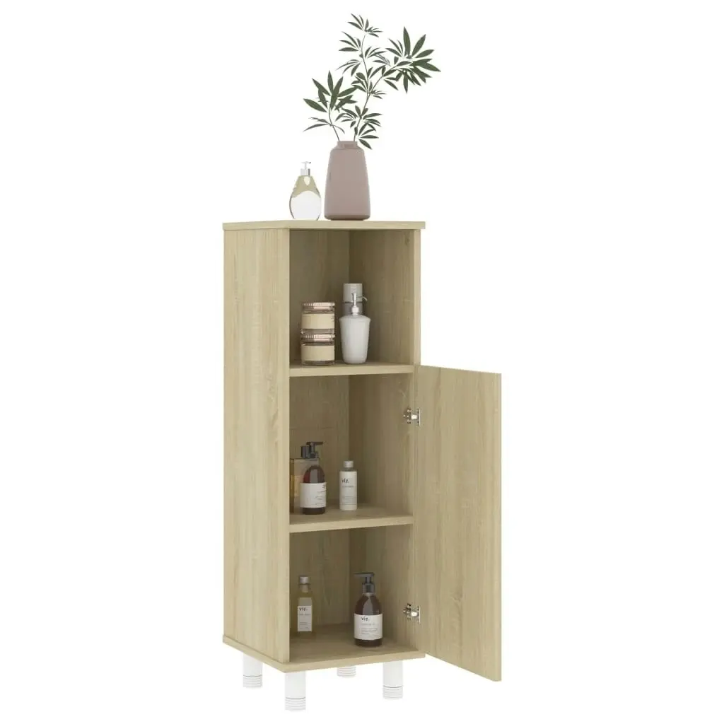 Bathroom Cabinet Sonoma Oak 30x30x95 cm Engineered Wood 802618