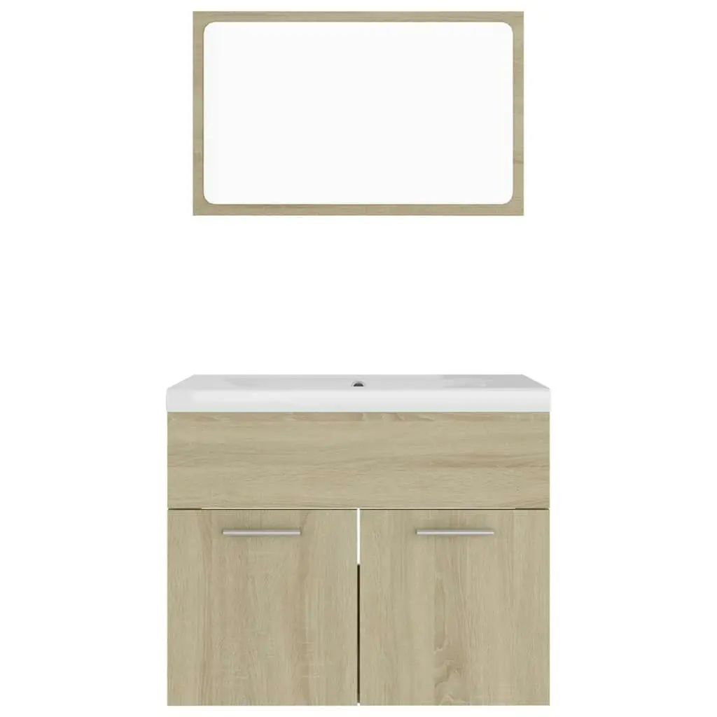 Bathroom Furniture Set Sonoma Oak Engineered Wood 3070868