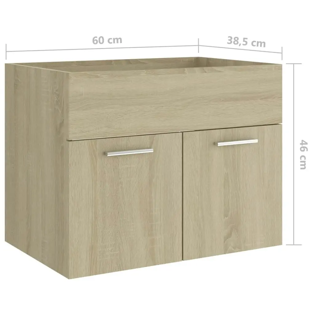 Bathroom Furniture Set Sonoma Oak Engineered Wood 3070868