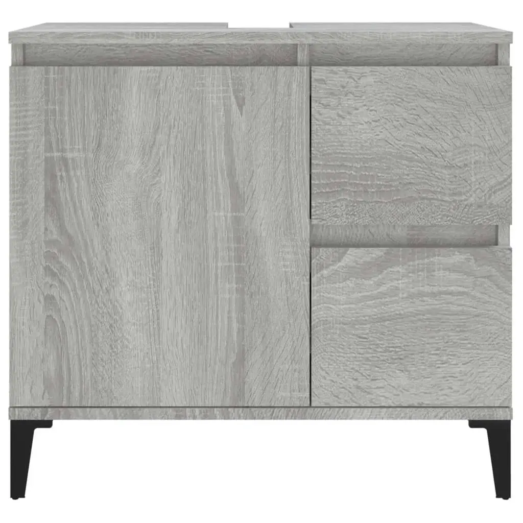 Bathroom Cabinet Grey Sonoma 65x33x60 cm Engineered Wood 819834