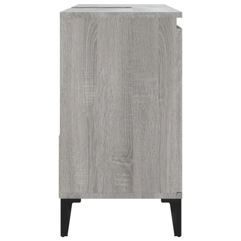 Bathroom Cabinet Grey Sonoma 65x33x60 cm Engineered Wood 819834