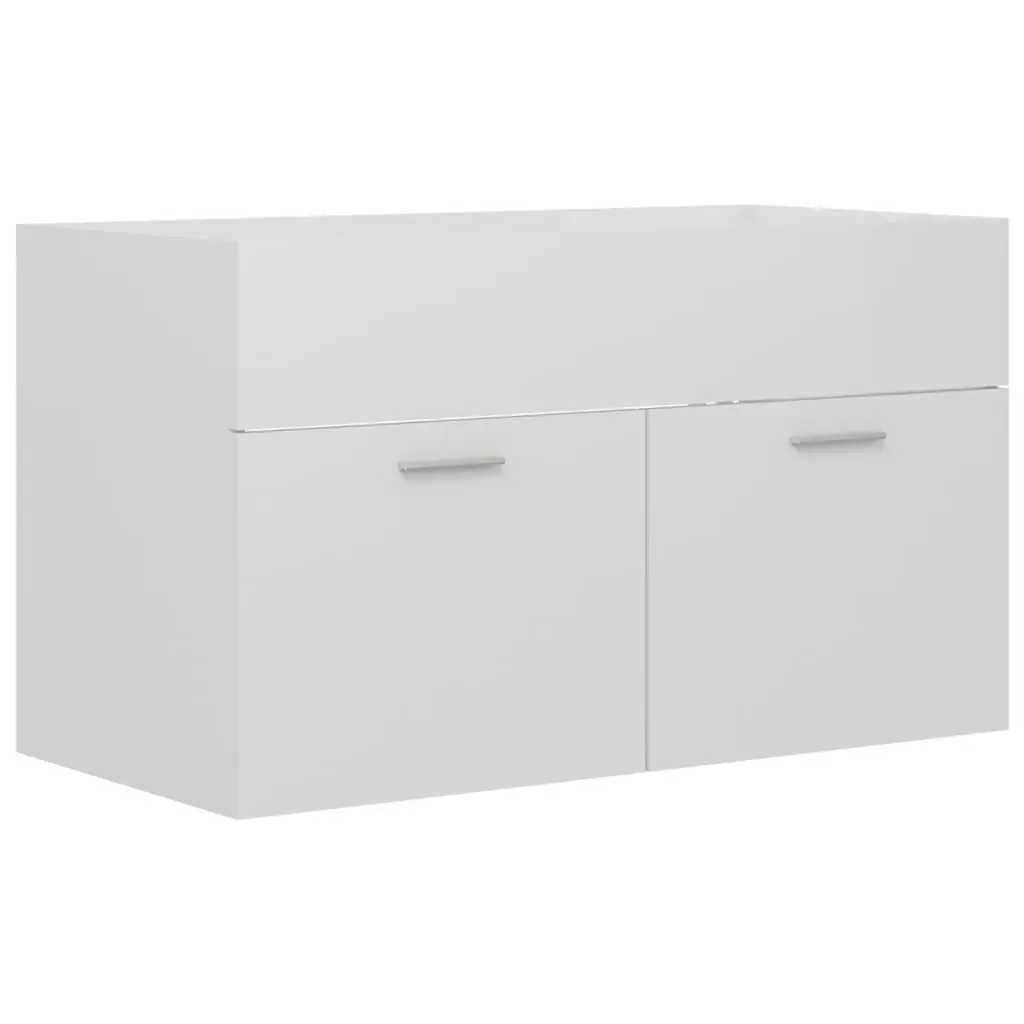 Bathroom Furniture Set High Gloss White Engineered Wood 3070880