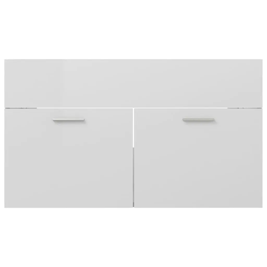 Bathroom Furniture Set High Gloss White Engineered Wood 3070880