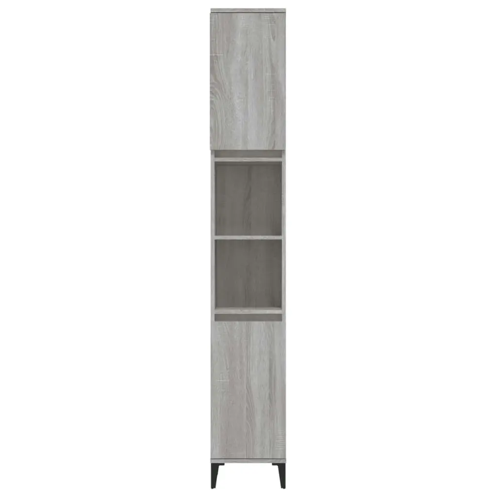 Bathroom Cabinet Grey Sonoma 30x30x190 cm Engineered Wood 819802