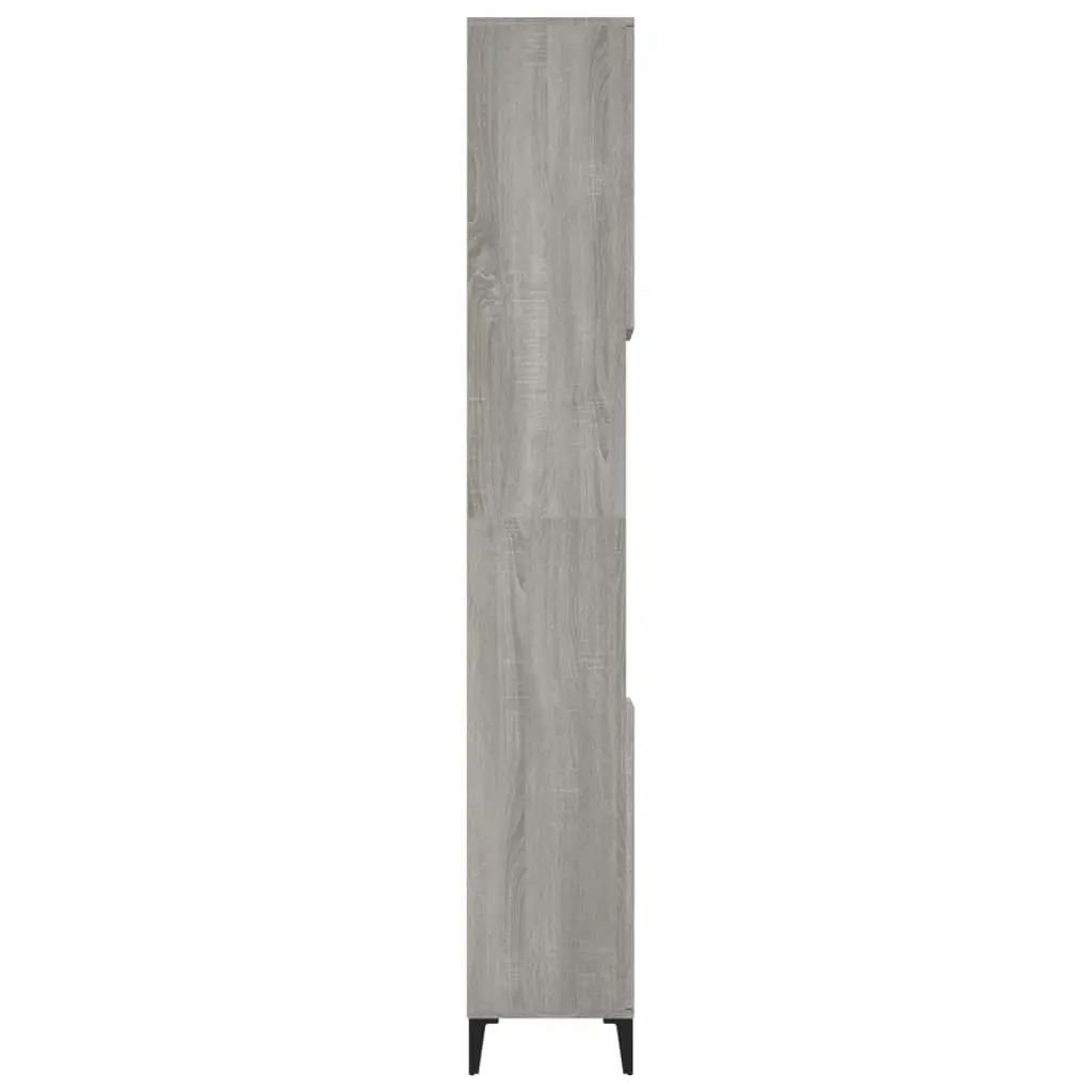 Bathroom Cabinet Grey Sonoma 30x30x190 cm Engineered Wood 819802