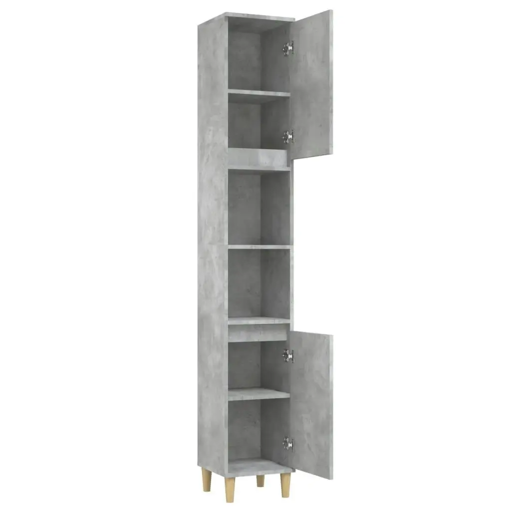 Bathroom Cabinet Concrete Grey 30x30x190 cm Engineered Wood 819792