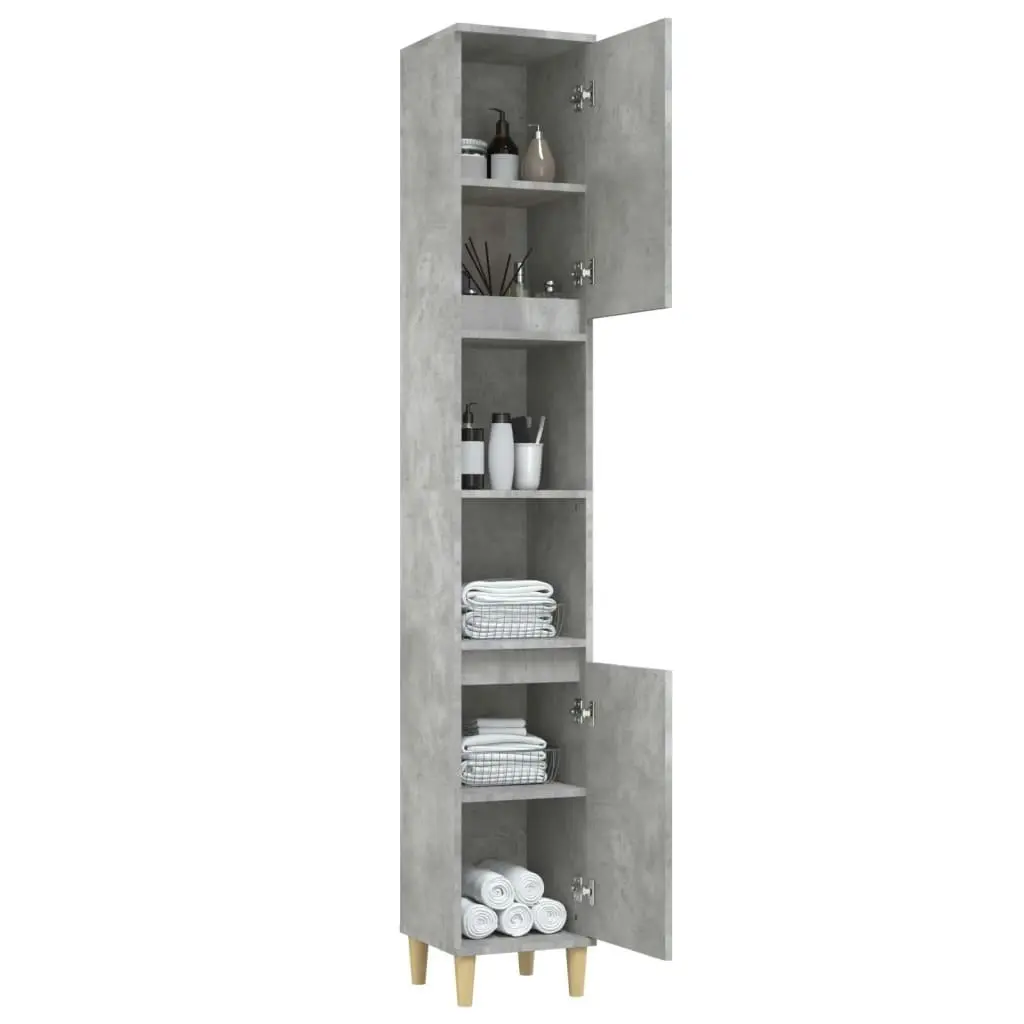 Bathroom Cabinet Concrete Grey 30x30x190 cm Engineered Wood 819792