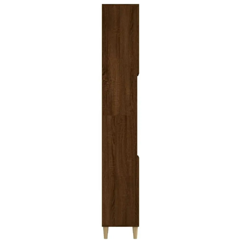 Bathroom Cabinet Brown Oak 30x30x190 cm Engineered Wood 819795