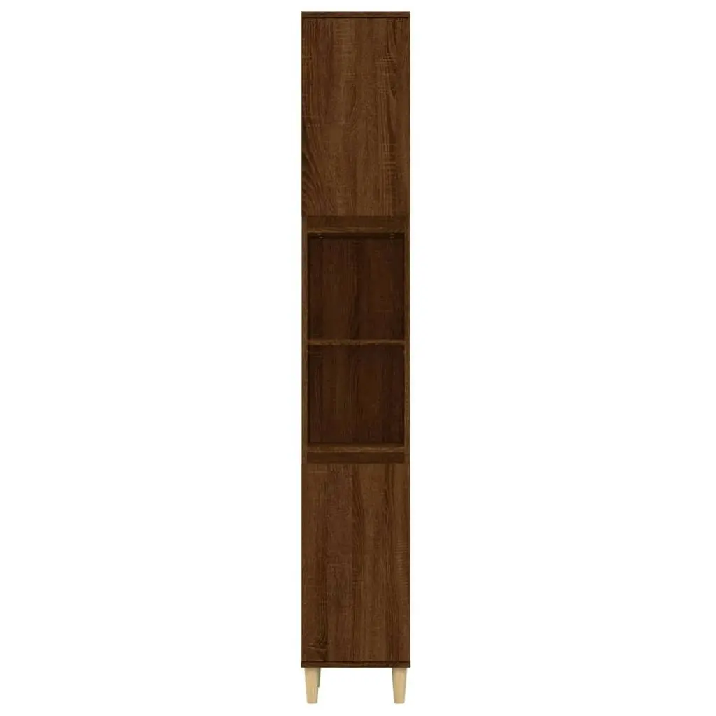 Bathroom Cabinet Brown Oak 30x30x190 cm Engineered Wood 819795