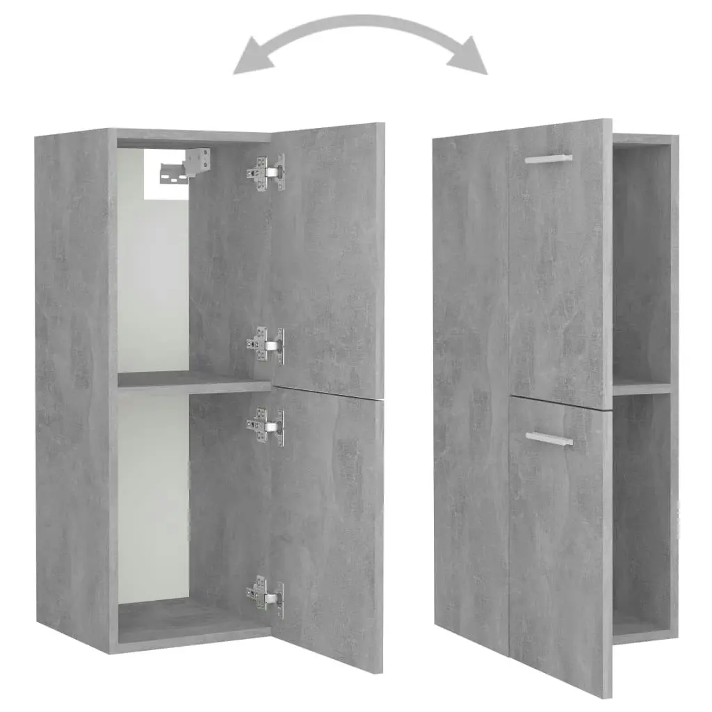 Bathroom Cabinet Concrete Grey 30x30x80 cm Engineered Wood 804992