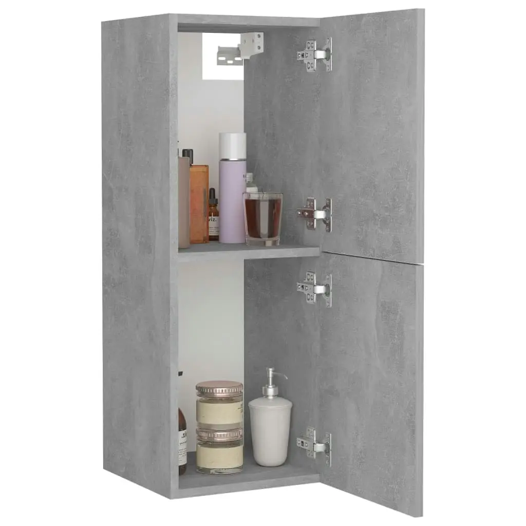 Bathroom Cabinet Concrete Grey 30x30x80 cm Engineered Wood 804992