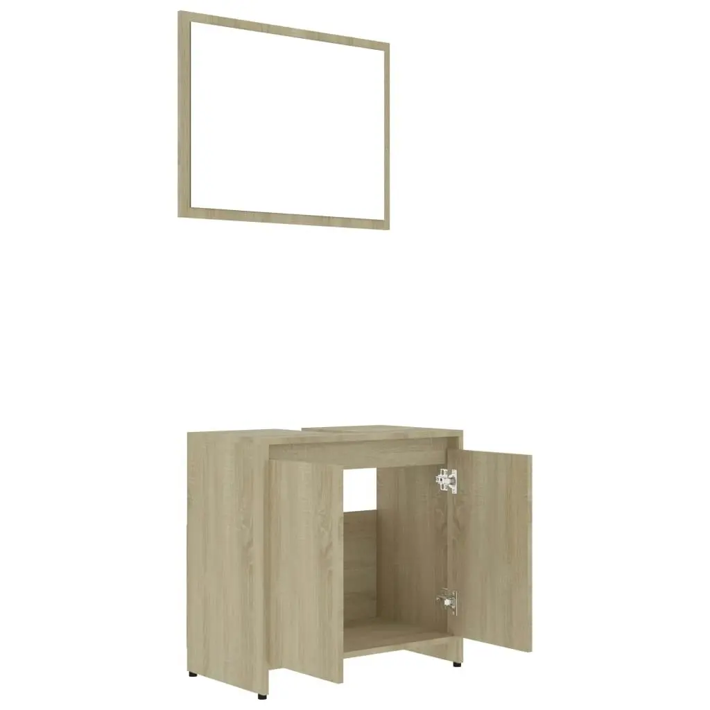 Bathroom Furniture Set Sonoma Oak Engineered Wood 802654