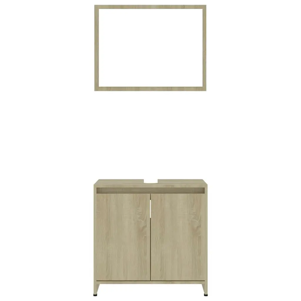 Bathroom Furniture Set Sonoma Oak Engineered Wood 802654