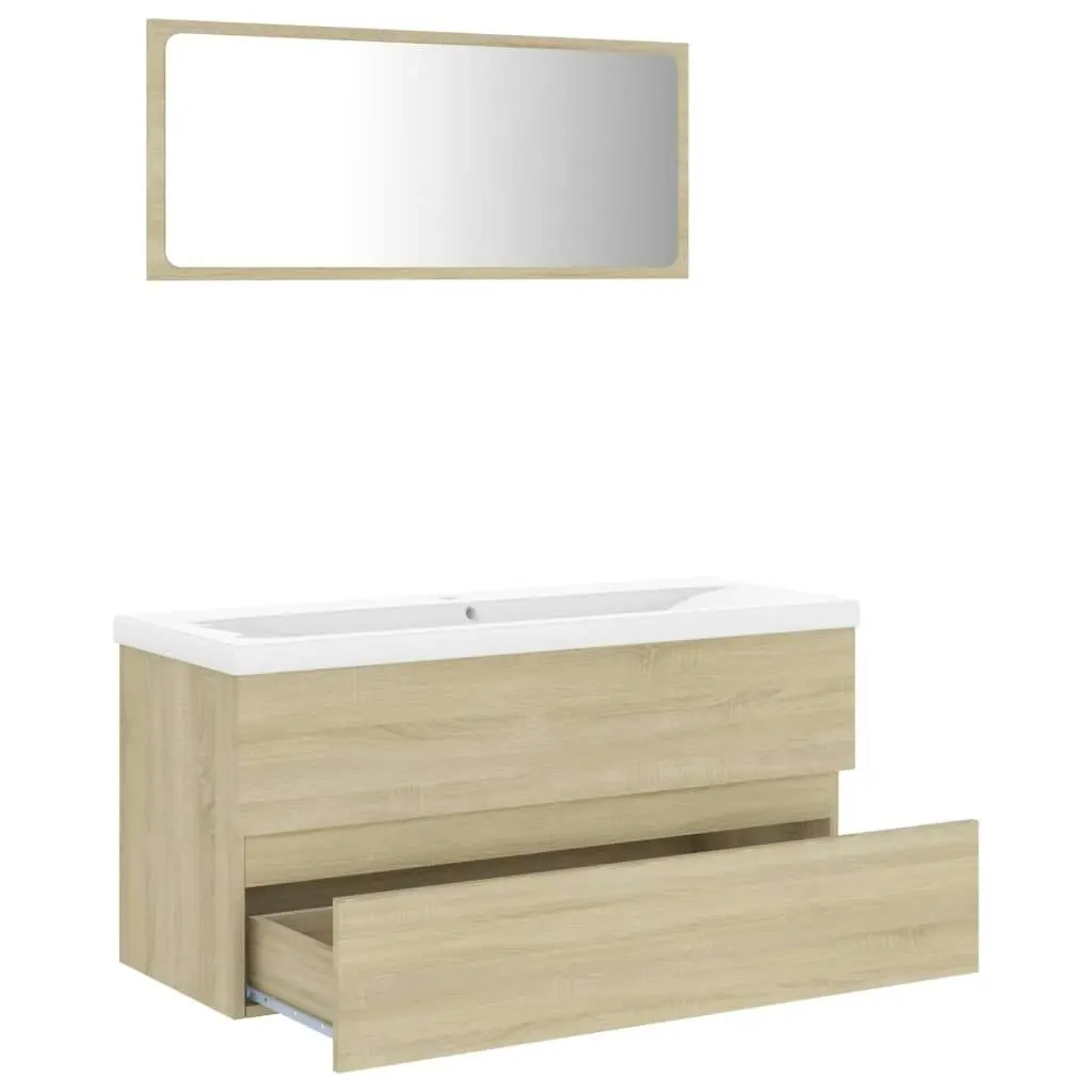 Bathroom Furniture Set Sonoma Oak Engineered Wood 3071615