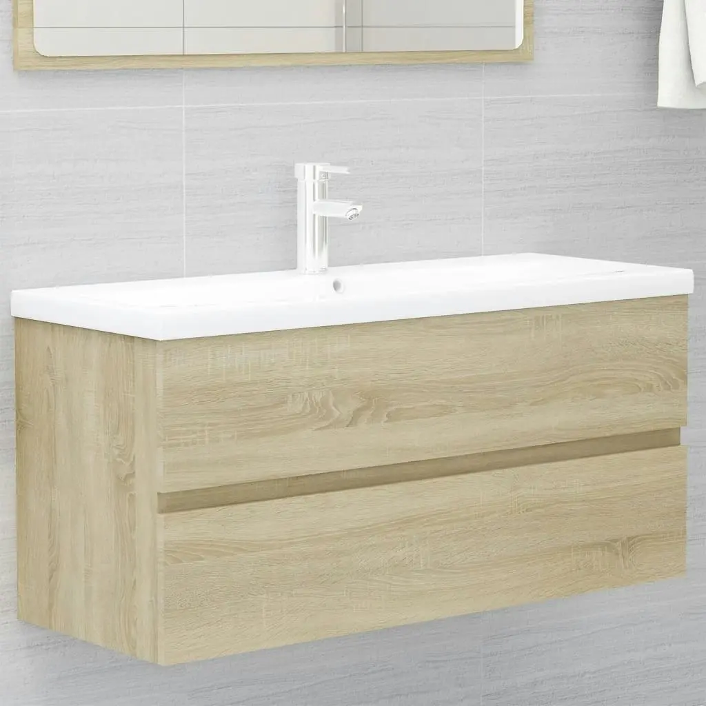 Bathroom Furniture Set Sonoma Oak Engineered Wood 3071615