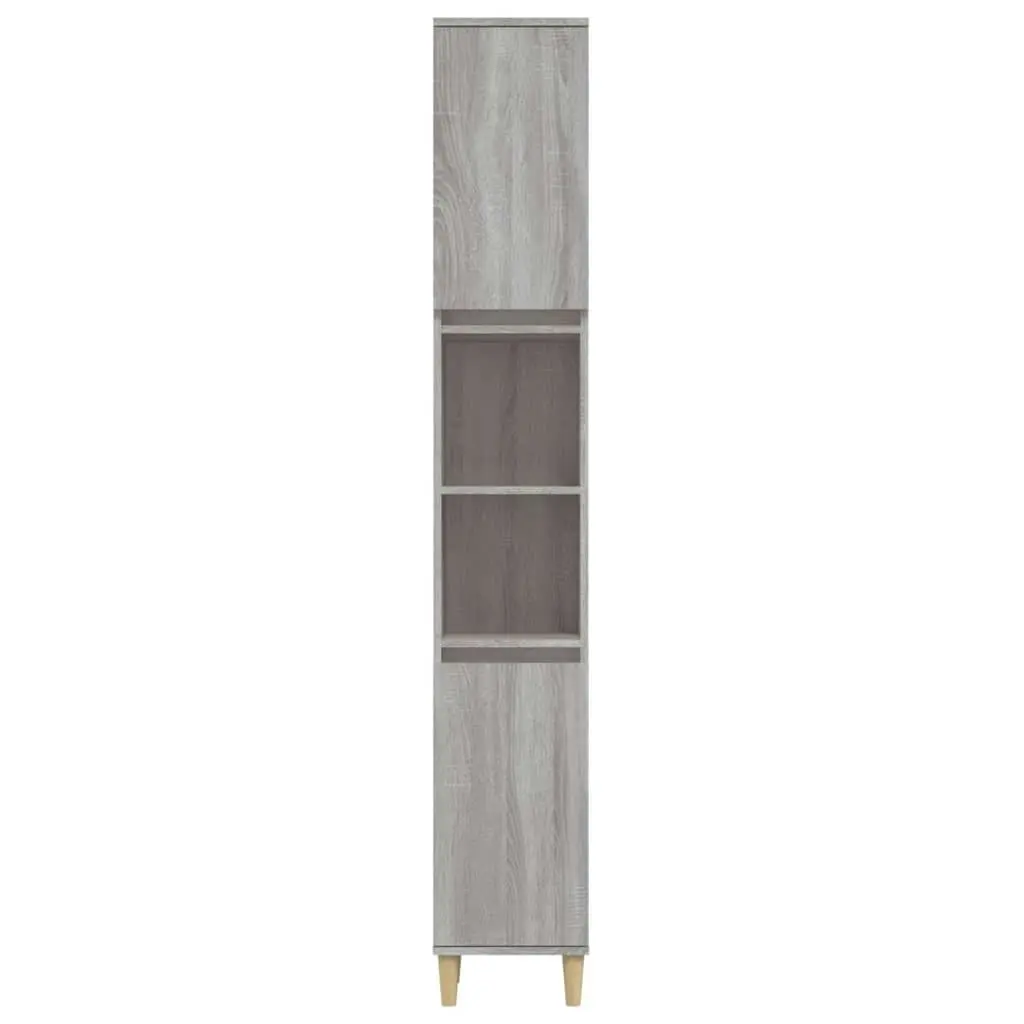 Bathroom Cabinet Grey Sonoma 30x30x190 cm Engineered Wood 819794