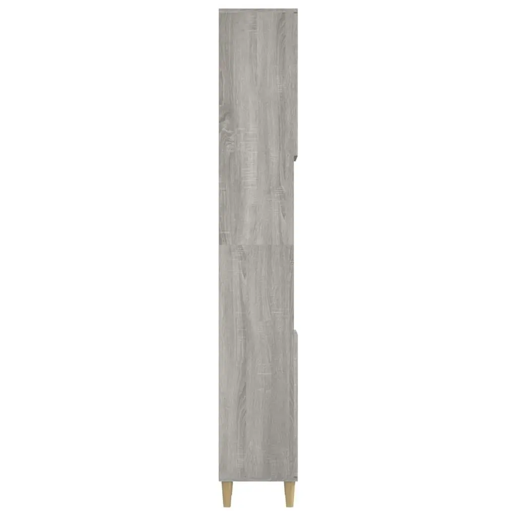 Bathroom Cabinet Grey Sonoma 30x30x190 cm Engineered Wood 819794