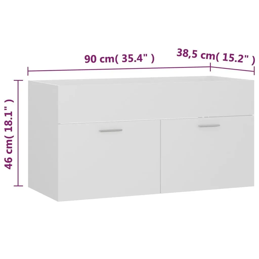 Bathroom Furniture Set White Engineered Wood 3070883