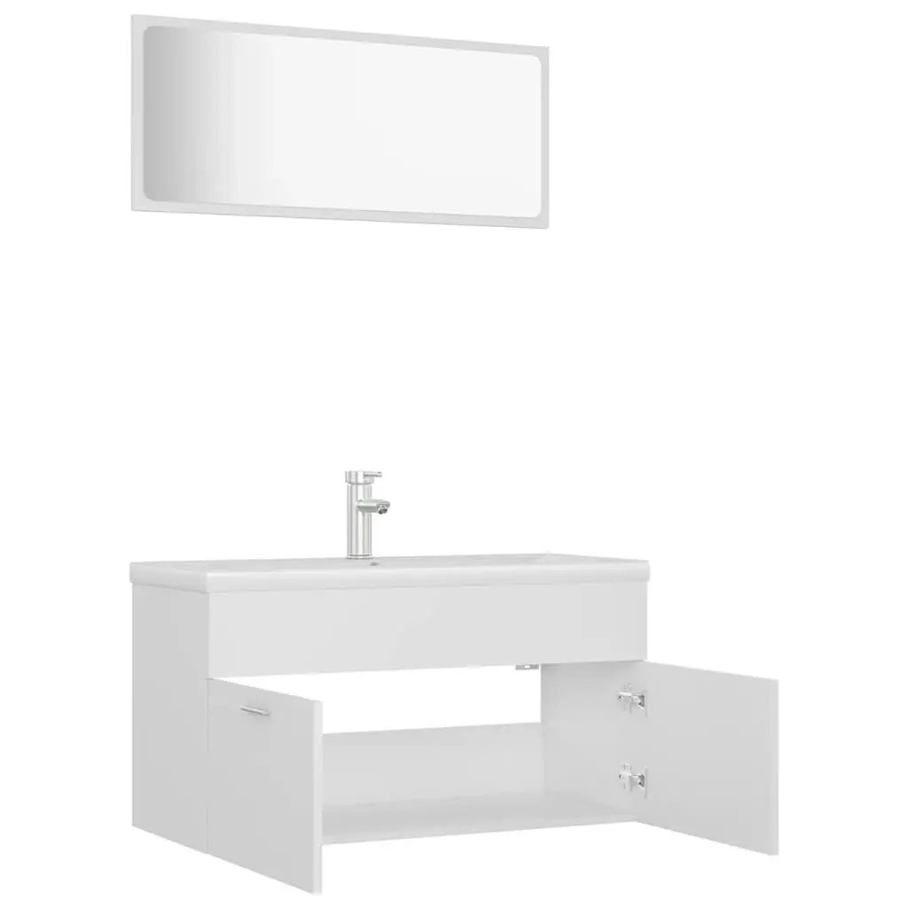 Bathroom Furniture Set White Engineered Wood 3070883