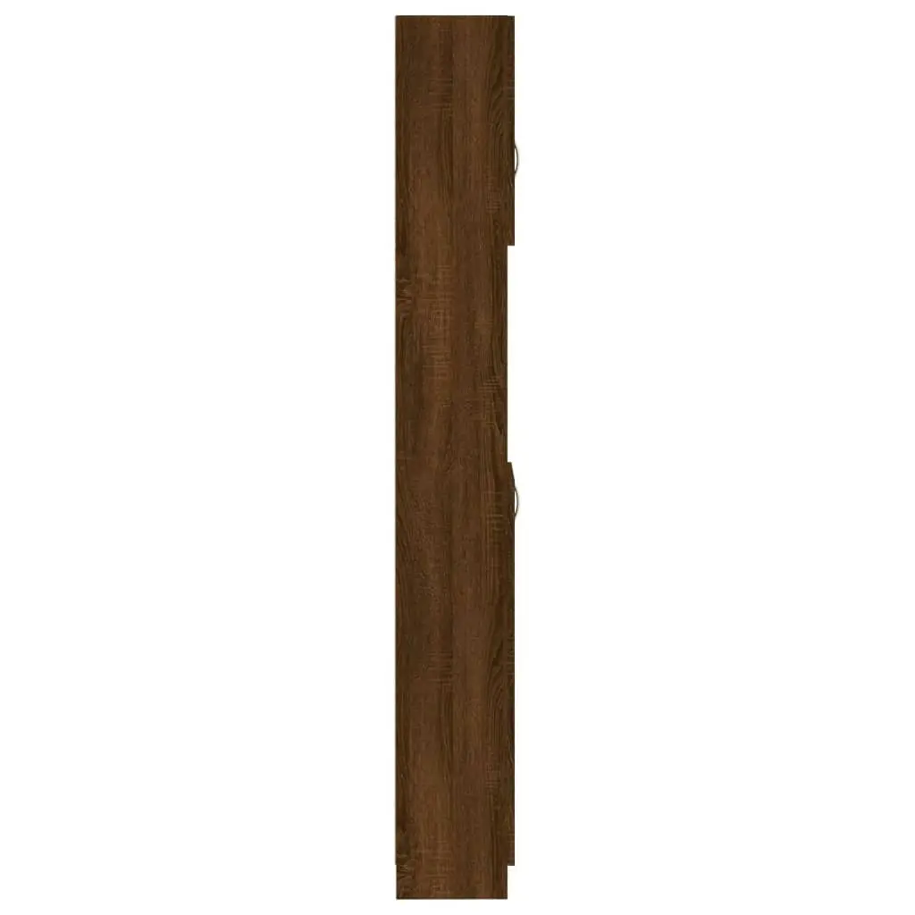 Bathroom Cabinet Brown Oak 32x25.5x190 cm Engineered Wood 815539