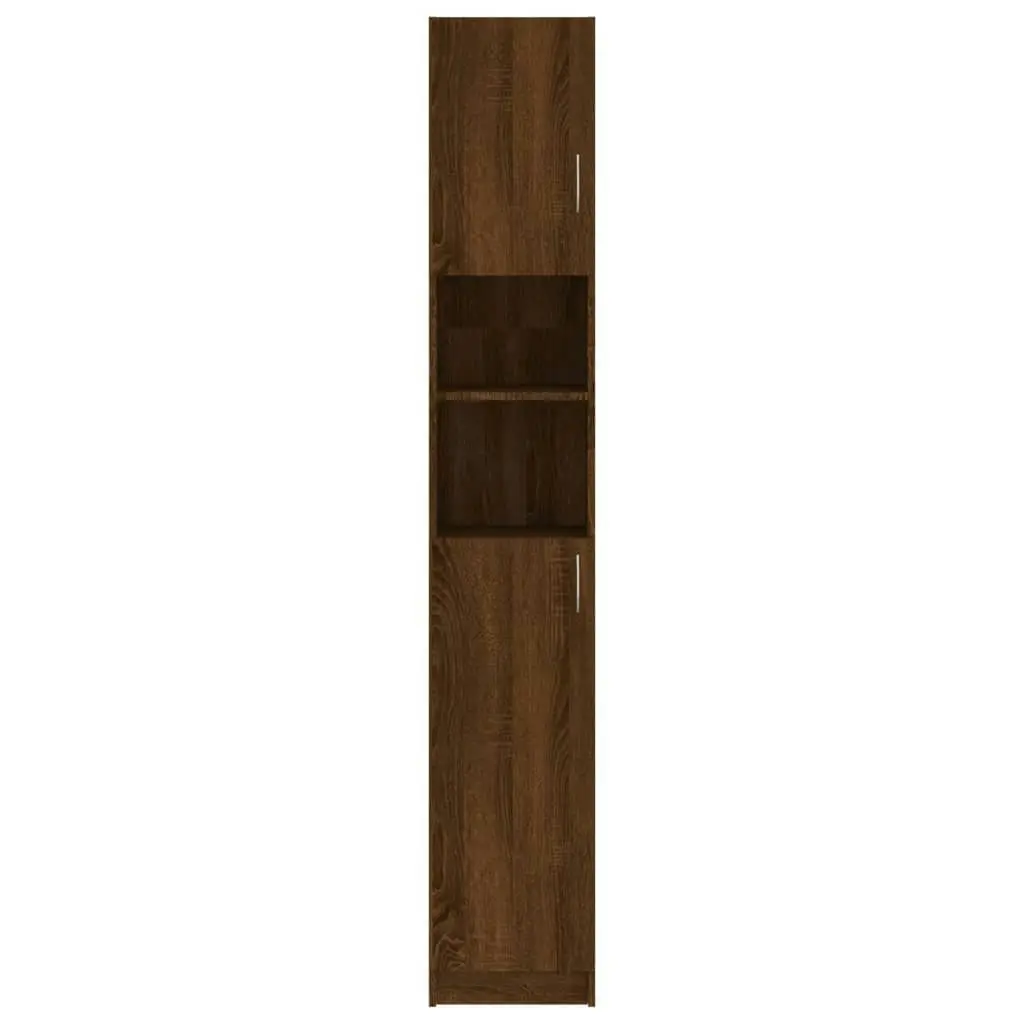 Bathroom Cabinet Brown Oak 32x25.5x190 cm Engineered Wood 815539