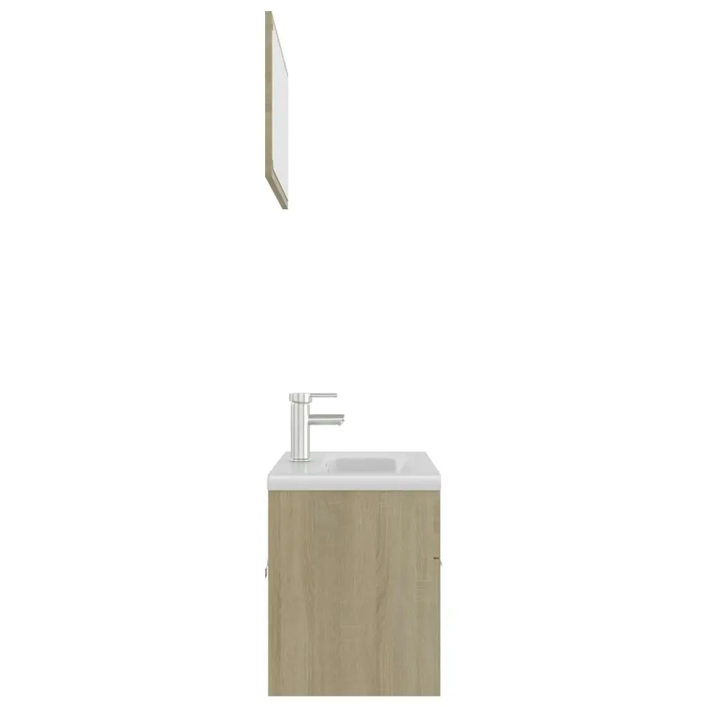 Bathroom Furniture Set Sonoma Oak Engineered Wood 3070886