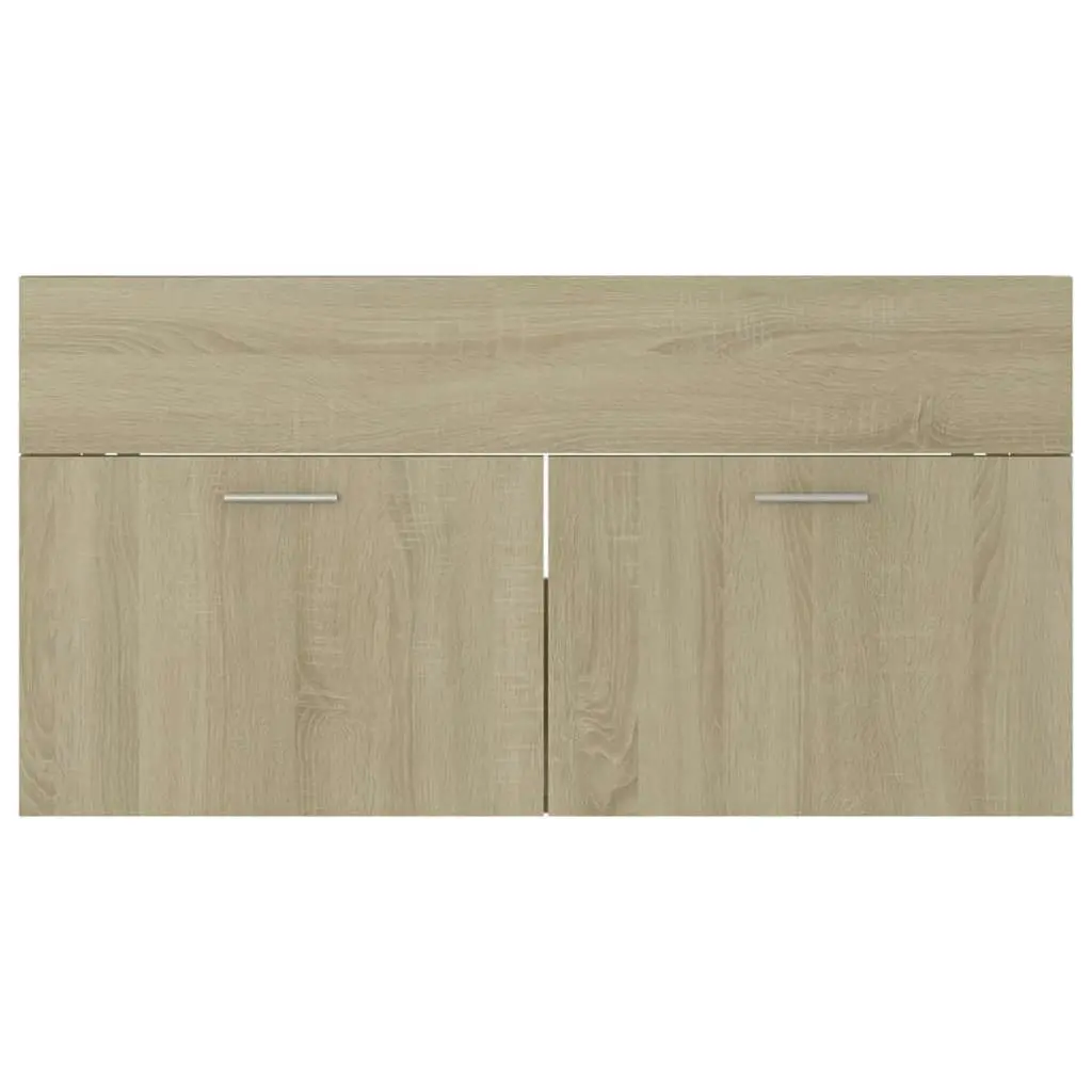 Bathroom Furniture Set Sonoma Oak Engineered Wood 3070886