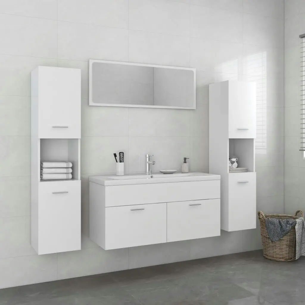 Bathroom Furniture Set White Engineered Wood 3071252