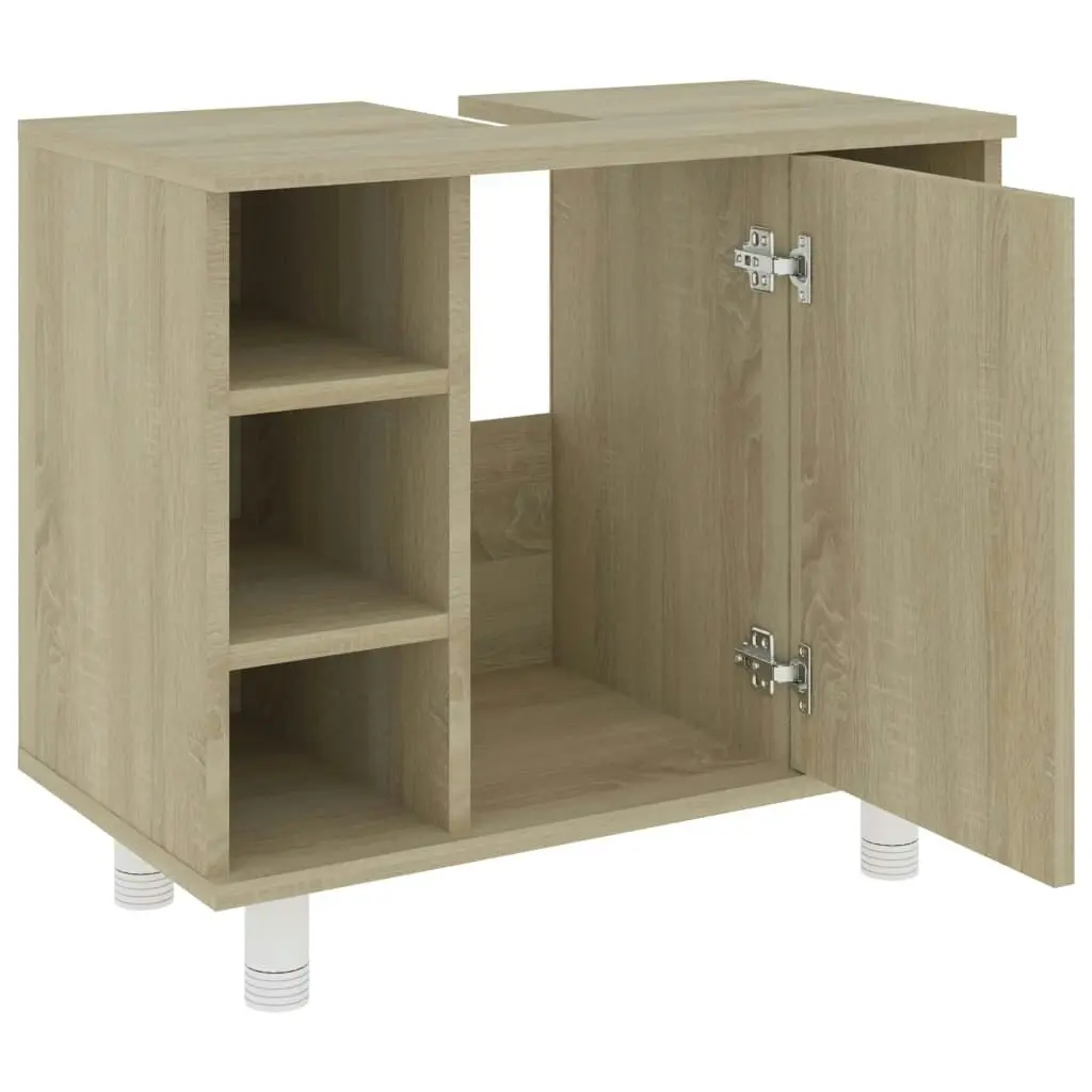 Bathroom Cabinet Sonoma Oak 60x32x53.5 cm Engineered Wood 802636