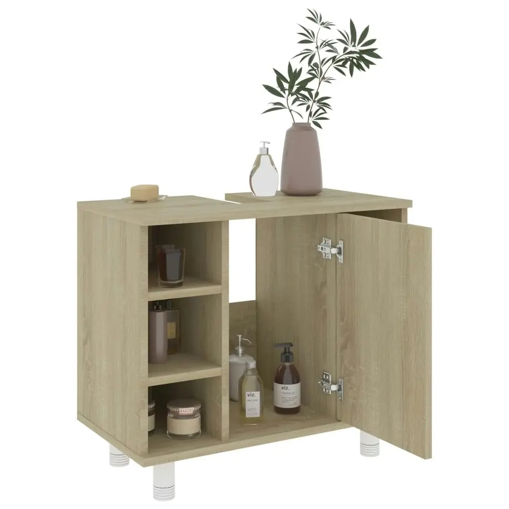 Bathroom Cabinet Sonoma Oak 60x32x53.5 cm Engineered Wood 802636