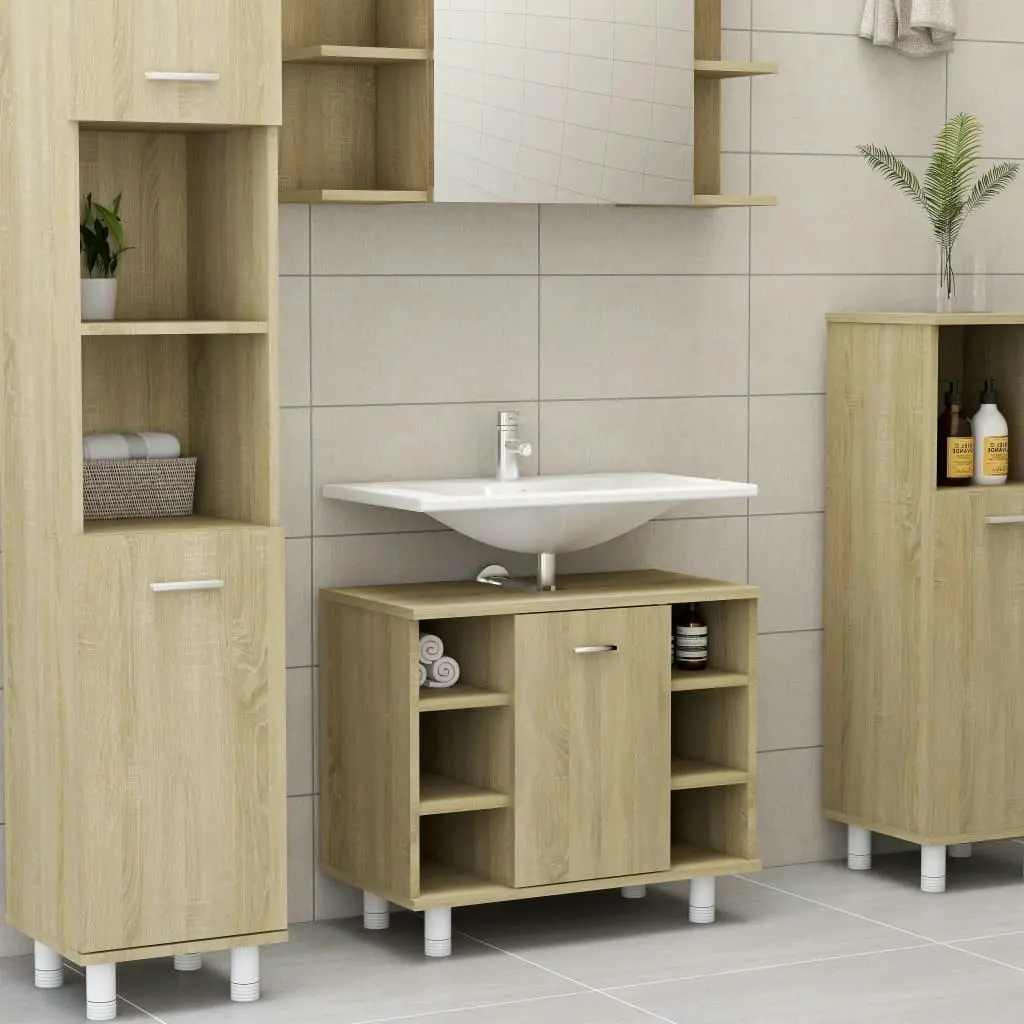 Bathroom Cabinet Sonoma Oak 60x32x53.5 cm Engineered Wood 802636