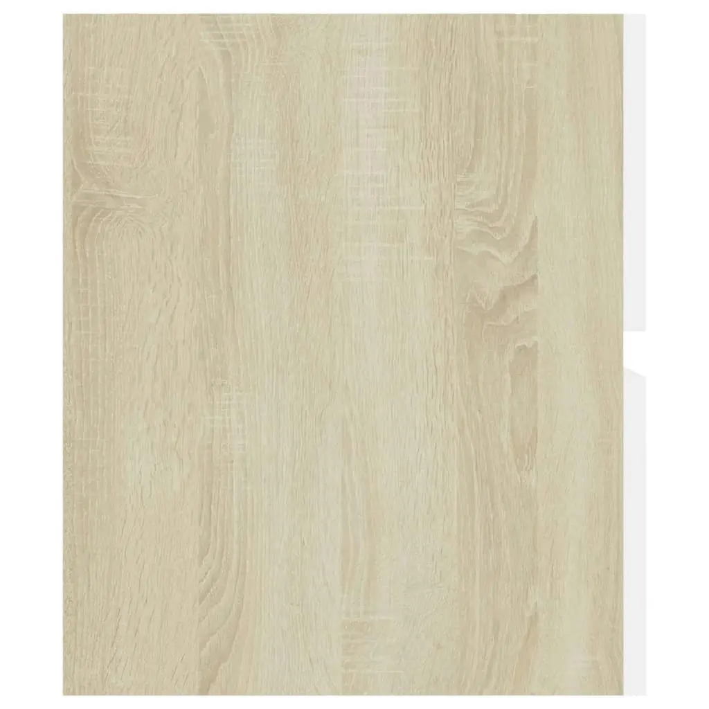 Bathroom Furniture Set White and Sonoma Oak Engineered Wood 3071608