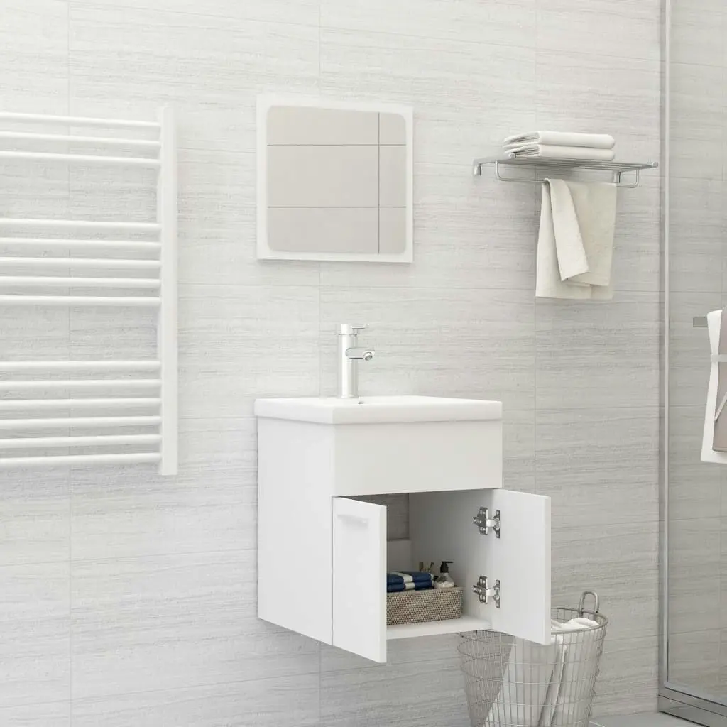 Bathroom Furniture Set White Engineered Wood 3070856