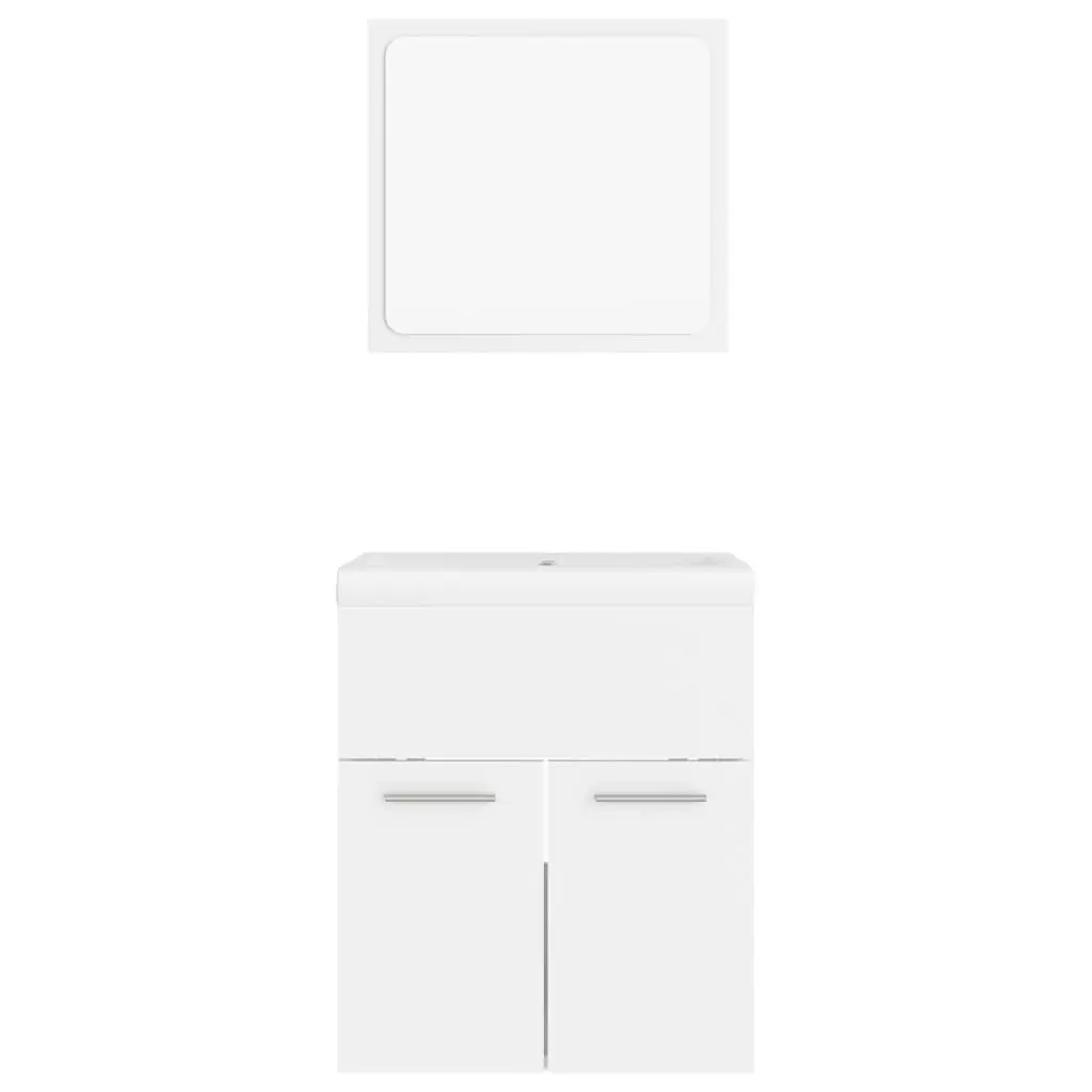 Bathroom Furniture Set White Engineered Wood 3070856