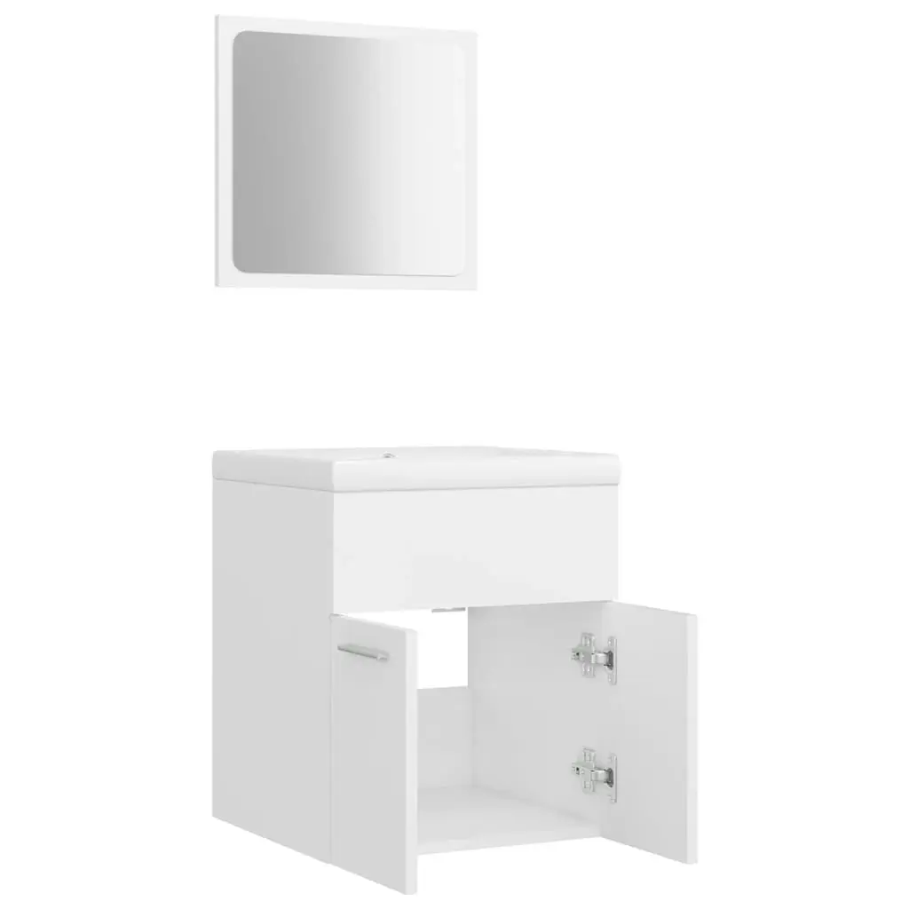 Bathroom Furniture Set White Engineered Wood 3070856