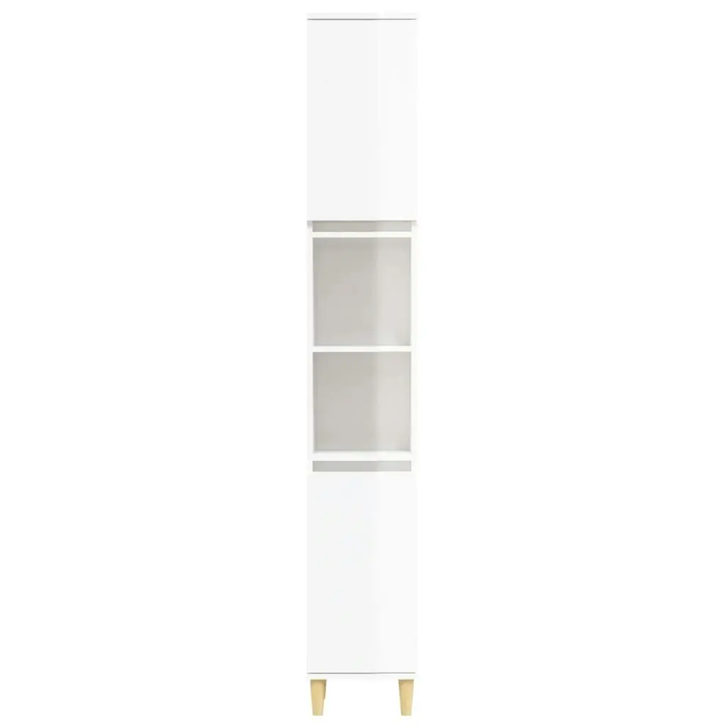 Bathroom Cabinet High Gloss White 30x30x190 cm Engineered Wood 819790