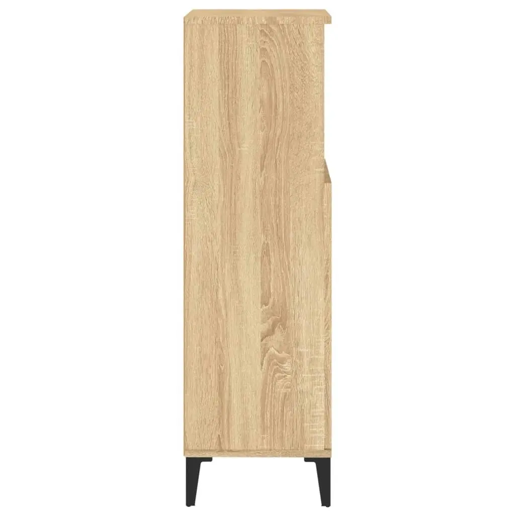 Bathroom Cabinet Sonoma Oak 30x30x100 cm Engineered Wood 819815