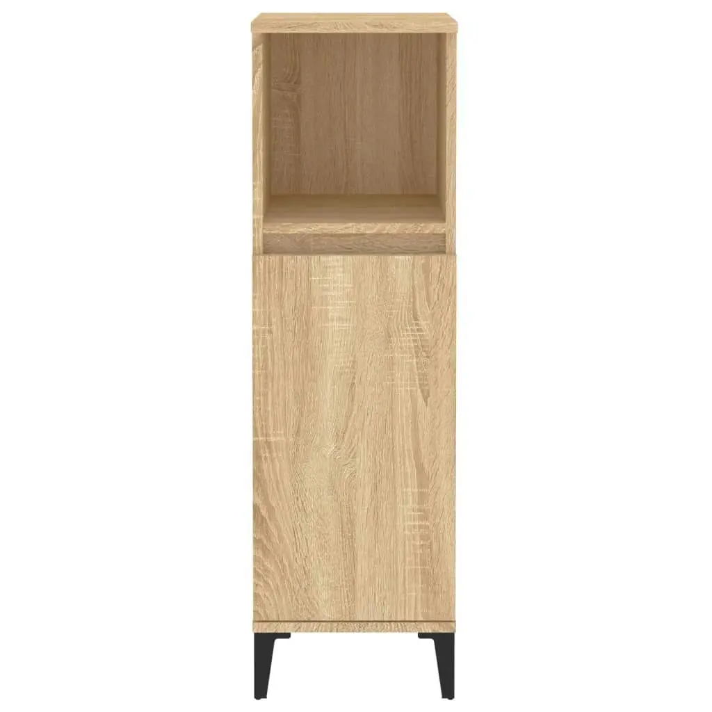 Bathroom Cabinet Sonoma Oak 30x30x100 cm Engineered Wood 819815