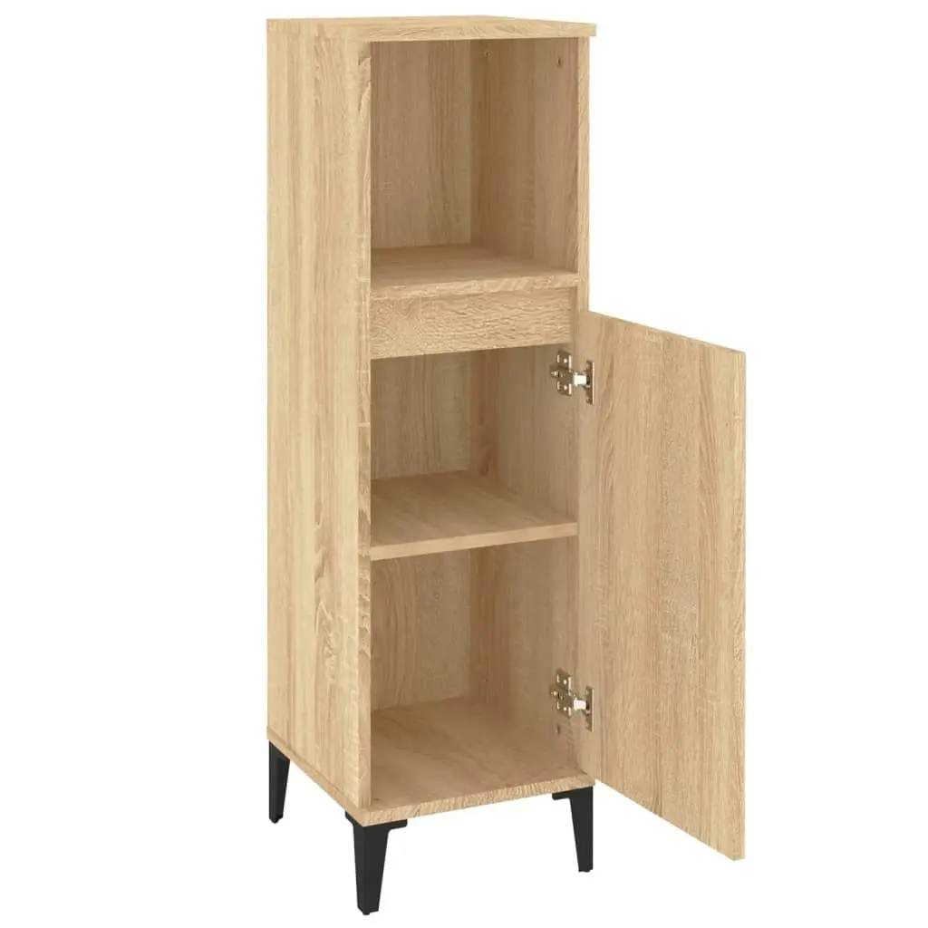 Bathroom Cabinet Sonoma Oak 30x30x100 cm Engineered Wood 819815