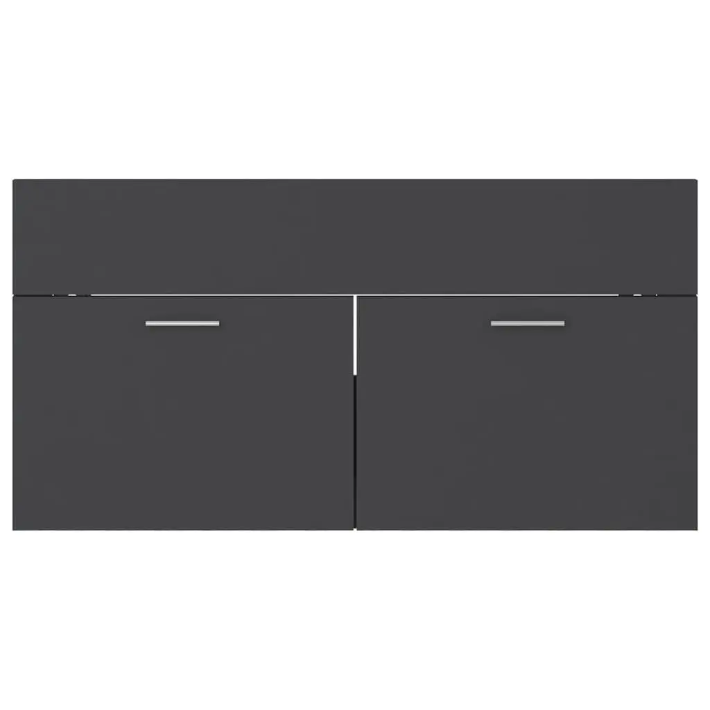 Bathroom Furniture Set Grey Engineered Wood 3070885