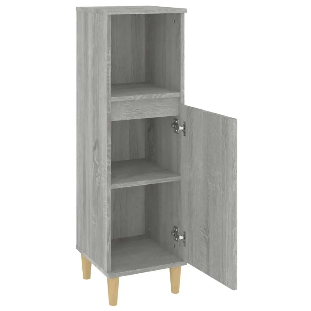 Bathroom Cabinet Grey Sonoma 30x30x100 cm Engineered Wood 819810