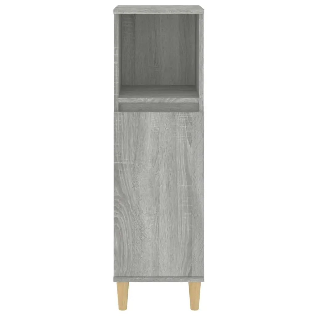 Bathroom Cabinet Grey Sonoma 30x30x100 cm Engineered Wood 819810