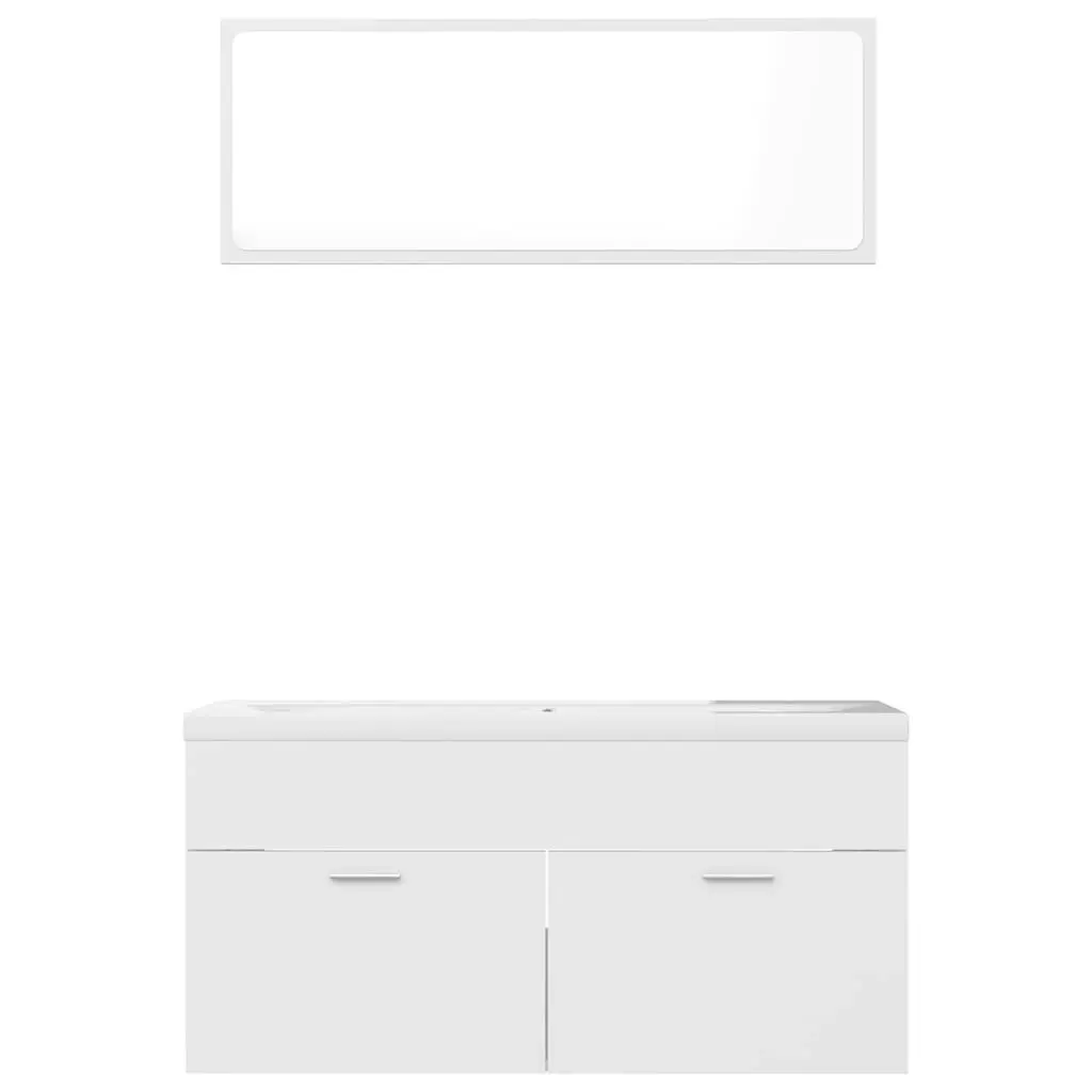 Bathroom Furniture Set White Engineered Wood 3070892