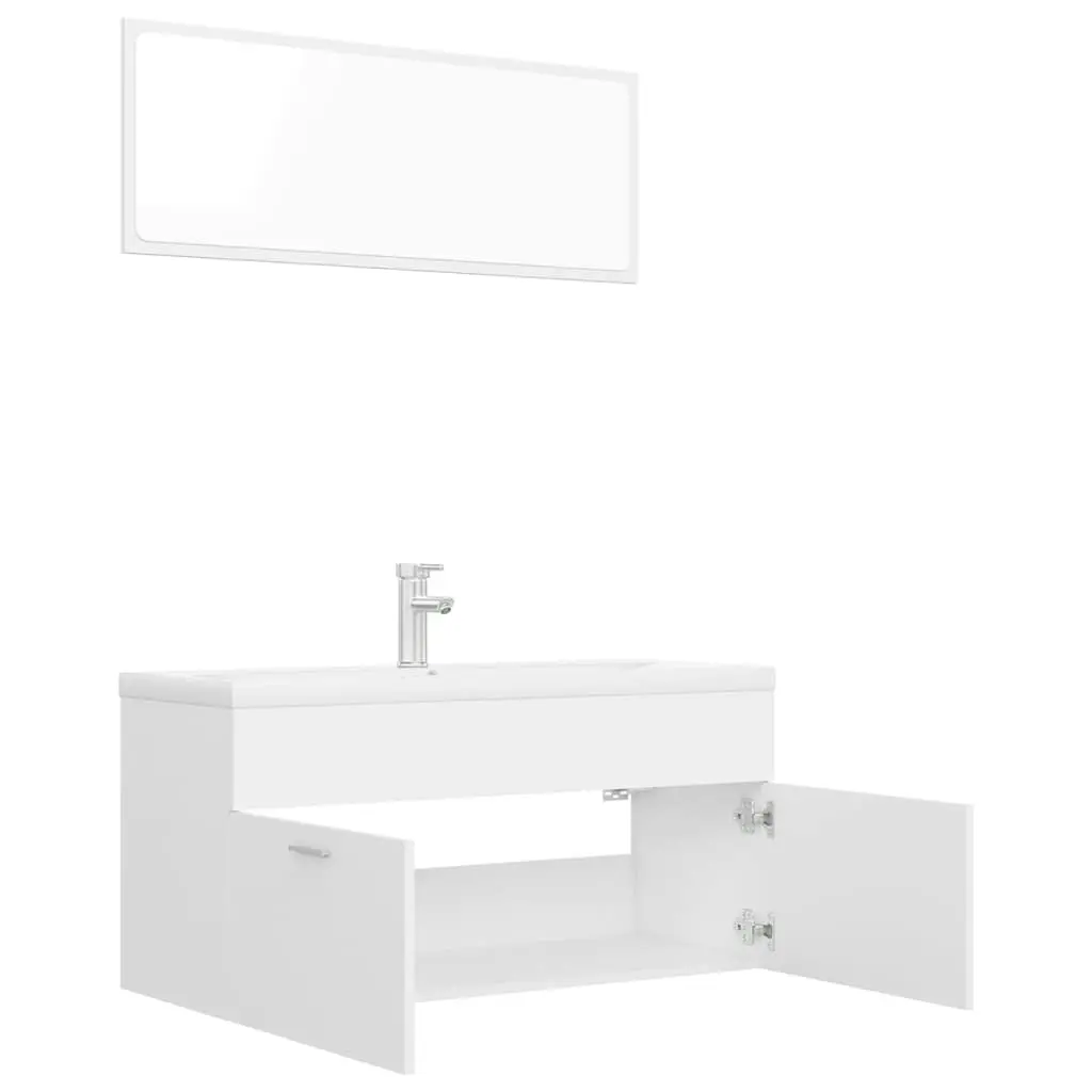 Bathroom Furniture Set White Engineered Wood 3070892